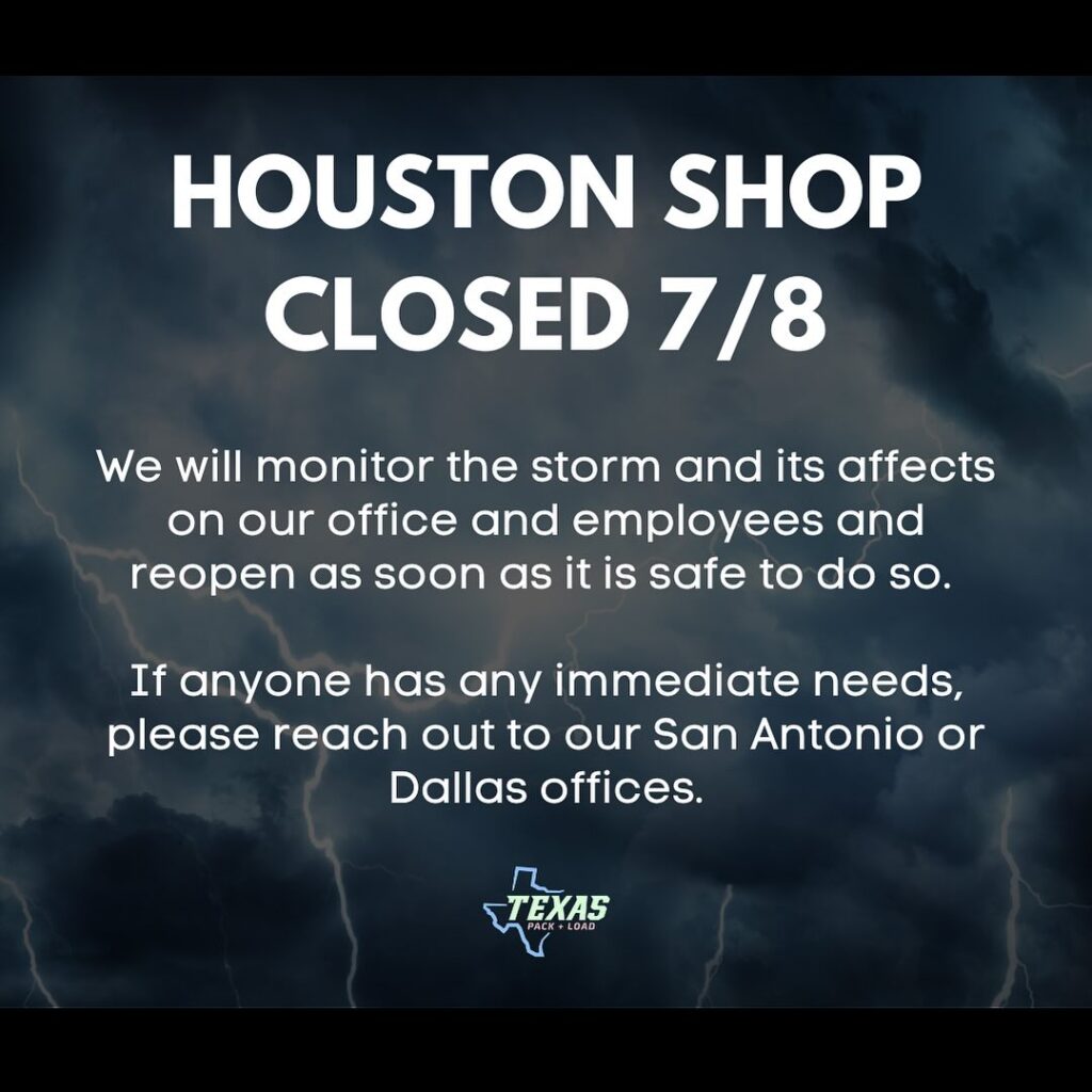 Our Houston shop is closed today, 7/12 - We will monitor the storm and its affects on our office and employees and reopen as soon as it is safe to do so. If anyone has any immediate needs, please reach out to our San Antonio or Dallas offices. San Antonio - (210) 239-2282 Dallas - (469) 480-1474 Be safe! . . . . #refuse #garbage #recycle #disposal #organics #zerowaste #garbagetruck #recycletruck #frontloader #rearloader #automatedsideloader #knuckleboom #grappletruck #lightningloader #brushtruck #garbagecan #sanitation #solidwaste #publicworks #texaspackandload #newwaytrucks #pbloader #petersen #madvac #stellarindustries #galfab